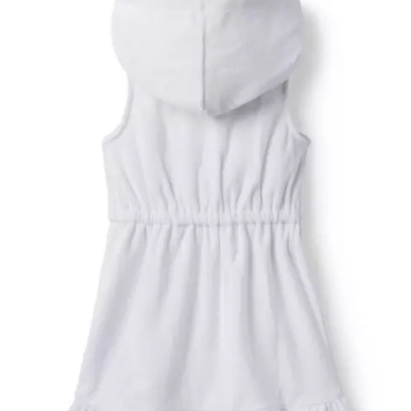 JANIE AND JACK Girls Hooded Terry Swim Cover-Up in White - Size 5 - NEW - Picture 6 of 8